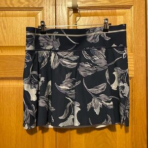 ATHLETA Navy Blue Sonic Floral Athletic Mini Skirt Skort (#291785) Size large